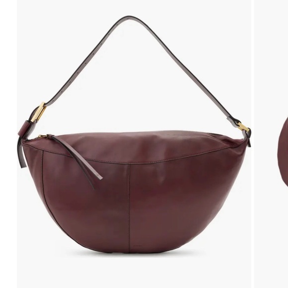 All Saints Luna Leather Shoulder BagDark Red